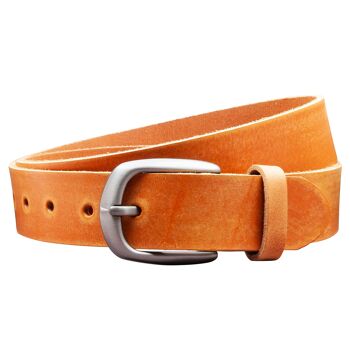 Ceinture 35 mm Cuir ciré modèle EH417-GE-Cognac 2