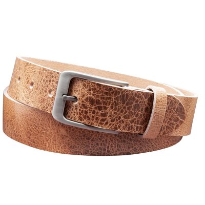 Ceinture 35mm Cuir Rustique Modèle EH411-RL-Marron Clair