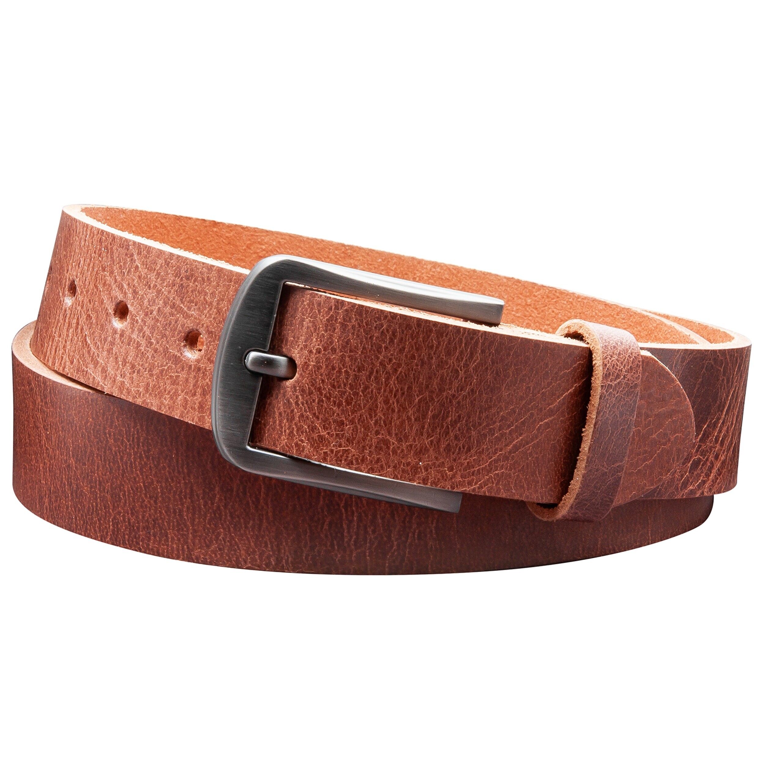 Cintura 35mm in Pelle Rustica Modello EH416-RL-Marrone Scuro