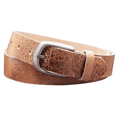 Ceinture 35mm Cuir Rustique Modèle EH417-RL-Marron Clair