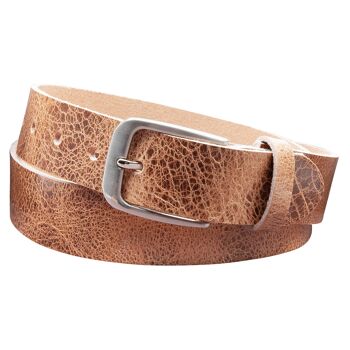 Ceinture 35mm Cuir Rustique Modèle EH428-RL-Marron Clair 1