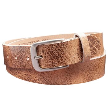 Ceinture 35mm Cuir Rustique Modèle EH428-RL-Marron Clair 3