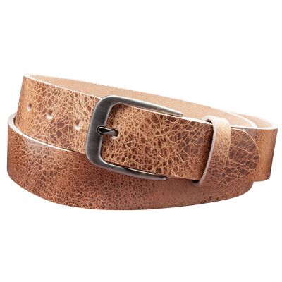 Ceinture 35mm Cuir Rustique Modèle EH434-RL-Marron Clair