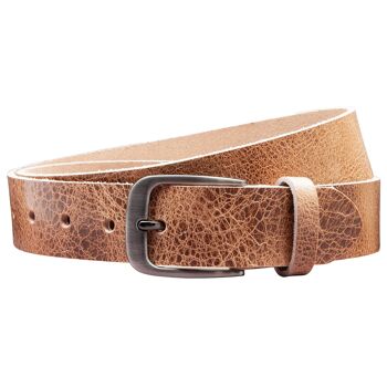 Ceinture 35mm Cuir Rustique Modèle EH434-RL-Marron Clair 2