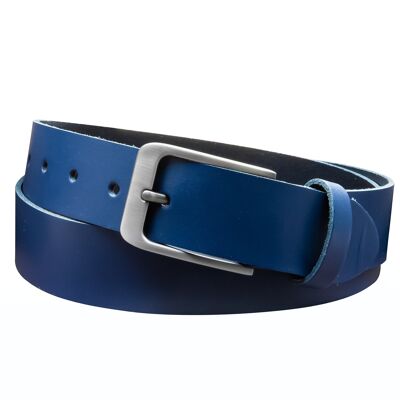 Cintura 35 mm in pelle crosta modello EH411-SL-Blu navy