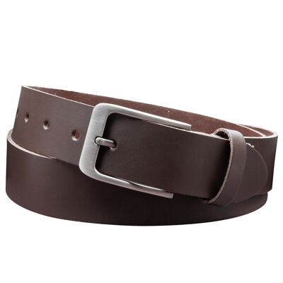 Ceinture 35 mm croûte de cuir modèle EH411-SL-Marron Foncé