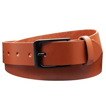 Ceinture 35 mm croûte de cuir modèle EH412-SL-Cognac 3