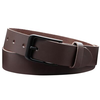 Ceinture 35 mm croûte de cuir modèle EH412-SL-Marron Foncé