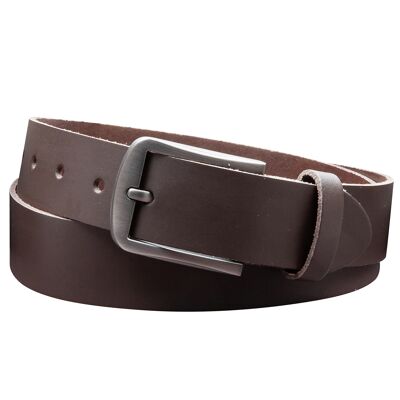Cintura da 35 mm in pelle crosta modello EH416-SL-Dark Brown
