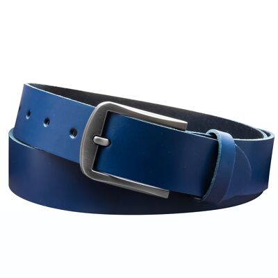 Cintura 35 mm in pelle crosta modello EH416-SL-blu scuro