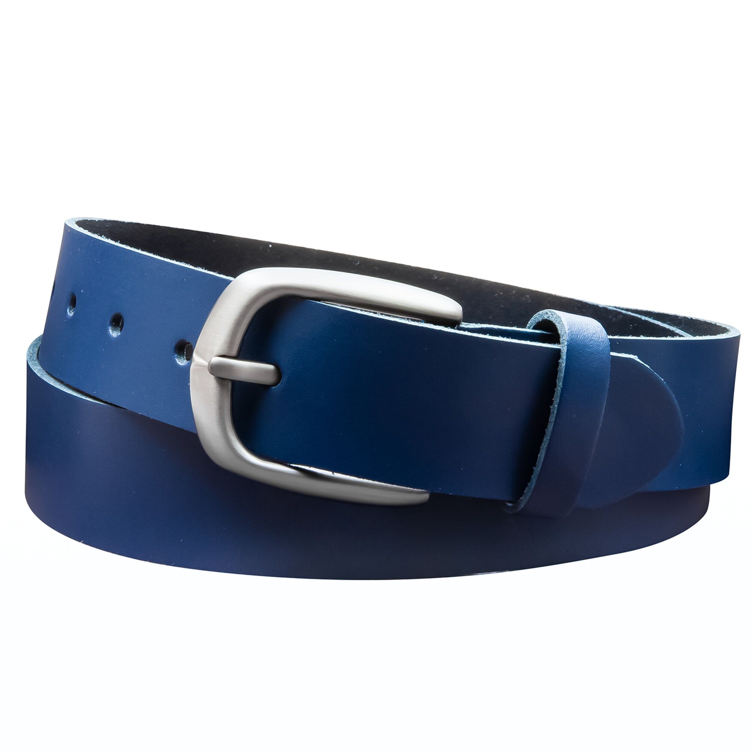Cintura 35 mm in pelle crosta modello EH417-SL-Blu navy