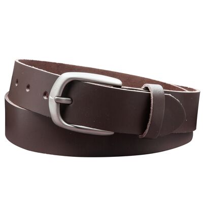 Ceinture 35 mm croûte de cuir modèle EH417-SL-Marron Foncé