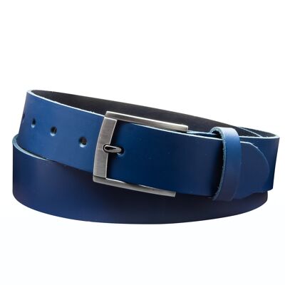 Cintura 35 mm in pelle crosta modello EH418-SL-blu scuro