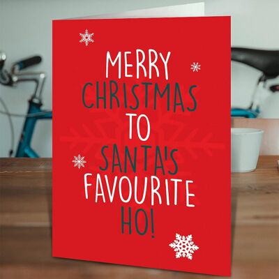 Santas Favourite Ho Funny Christmas Card