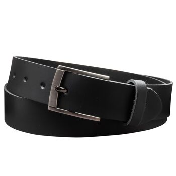 Ceinture 35 mm en croûte de cuir modèle EH418-SL-Noir 1