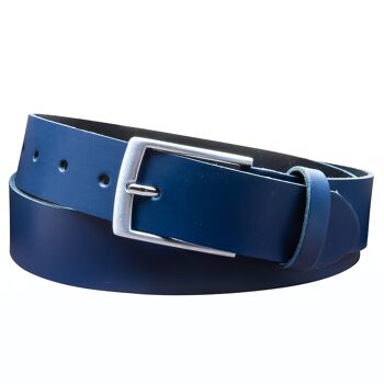 Ceinture 35 mm croûte de cuir modèle EH421-SL-Bleu marine 1