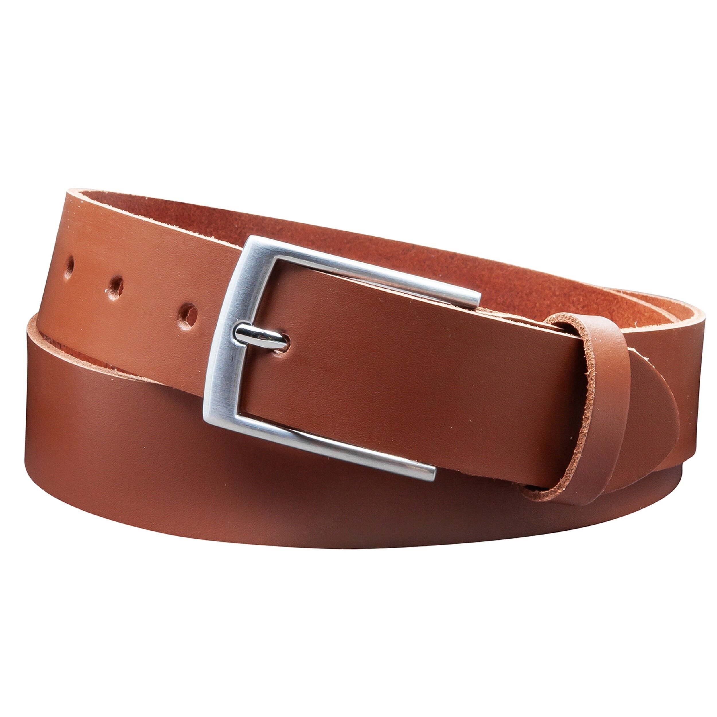 Cintura 35 mm in pelle crosta modello EH421-SL-Marrone Chiaro