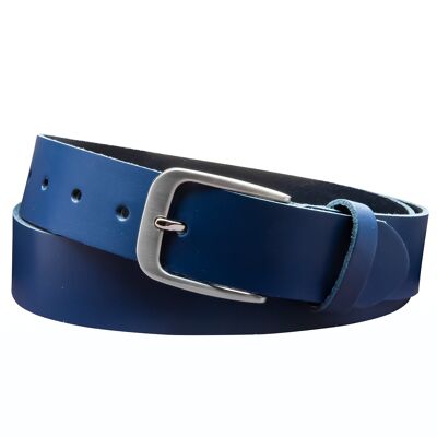 Cintura 35 mm in pelle crosta modello EH428-SL-blu scuro