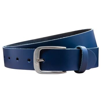 Ceinture 35 mm croûte de cuir modèle EH428-SL-bleu foncé 2