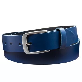 Ceinture 35 mm croûte de cuir modèle EH428-SL-bleu foncé 3