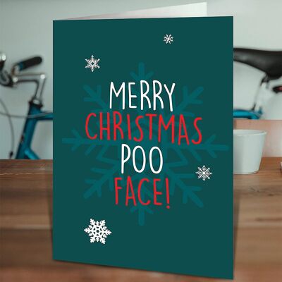 Merry Christmas Poo Face Funny Christmas Card