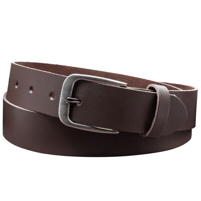 Cintura da 35 mm in pelle crosta modello EH434-SL-Dark Brown