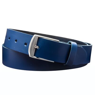 Cintura 35 mm in pelle crosta modello EH49-SL-blu scuro