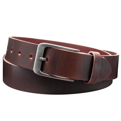 Ceinture 35 mm tout cuir modèle EH411-VL-marron foncé