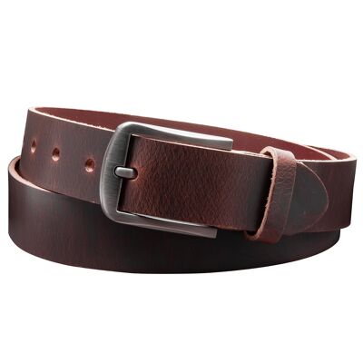 Ceinture 35 mm tout cuir modèle EH416-VL-marron foncé