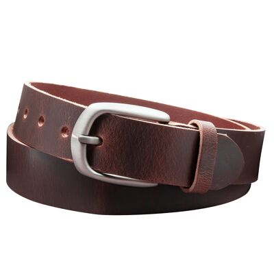 Ceinture 35 mm tout cuir modèle EH417-VL-marron foncé