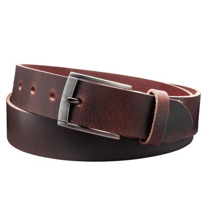 Ceinture 35 mm tout cuir modèle EH418-VL-marron foncé