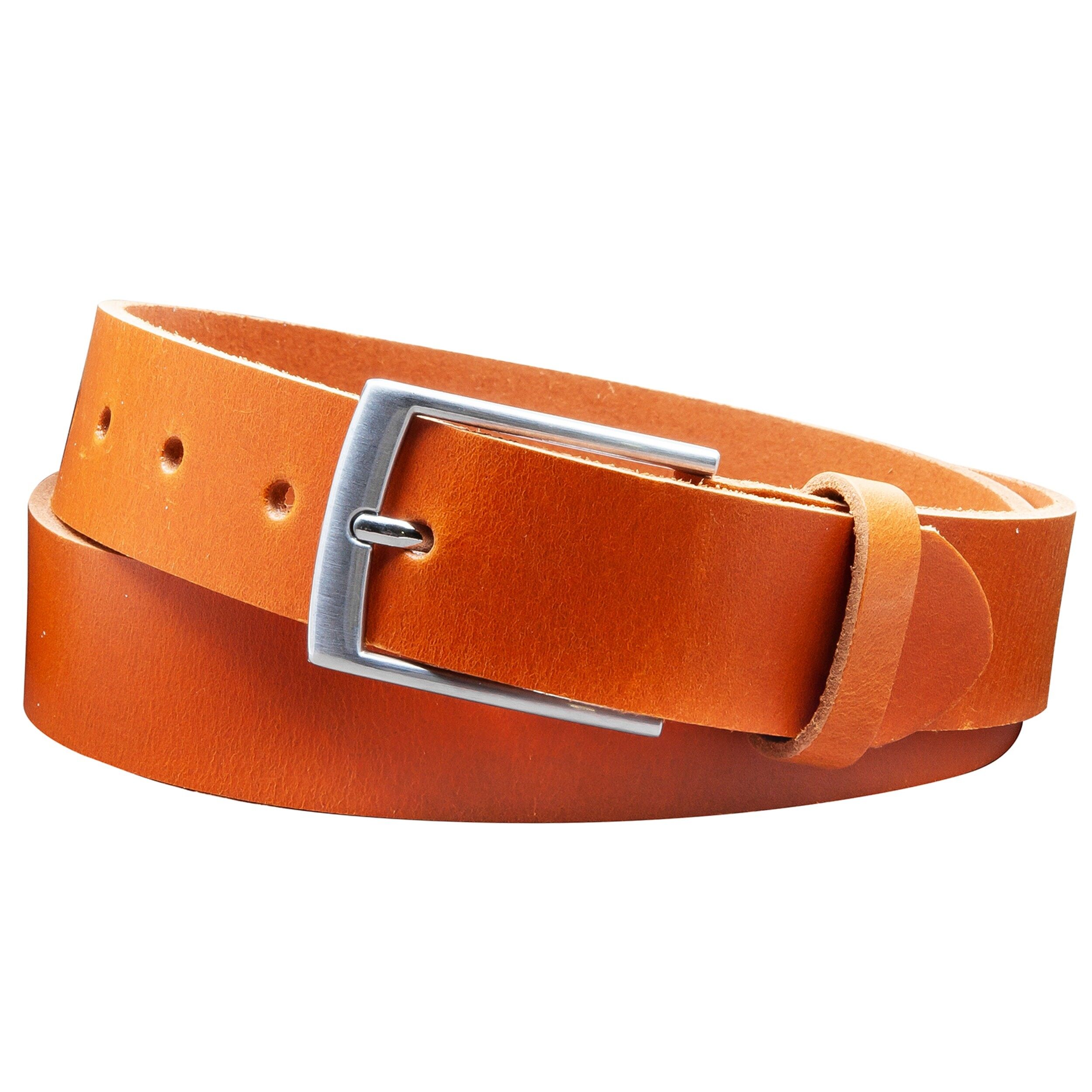 Cintura 35 mm in pelle piena modello EH421-VL-Cognac