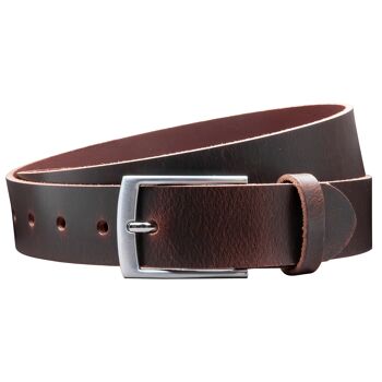 Ceinture 35 mm tout cuir modèle EH421-VL-marron foncé 2