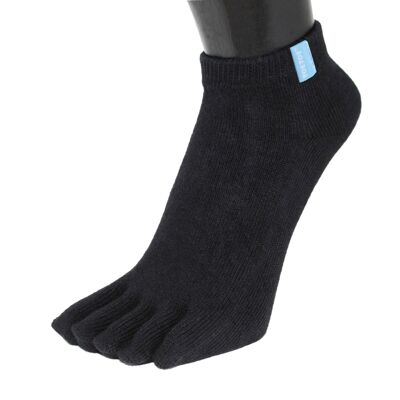 TOETOE® Essential Everyday Unisex Anklet Cotton Toe Socks - Black