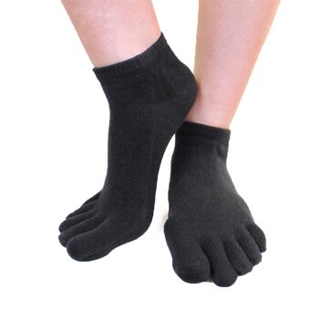 Chaussettes TOETOE® Essential Everyday unisexe cheville en coton - Noir 3