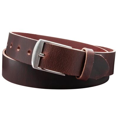 Ceinture 35 mm tout cuir modèle EH49-VL-marron foncé