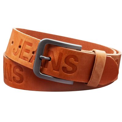 40 mm belt imprint leather model EH520-AD-Cognac