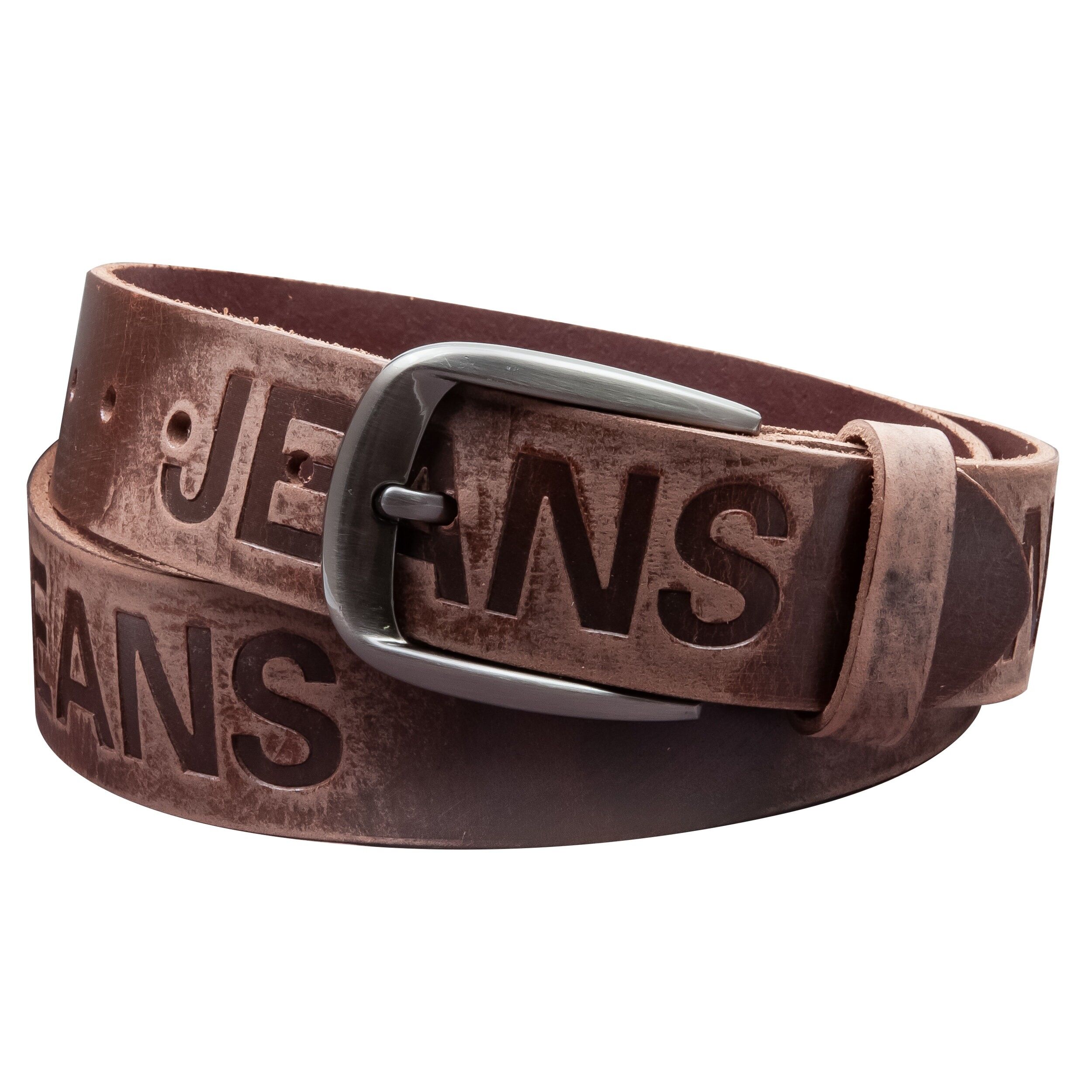 Cinturón de 40 mm cuero estampado modelo EH525-AD-marrón oscuro