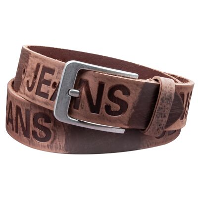 Ceinture 40 mm en cuir imprimé modèle EH56-AD-marron foncé