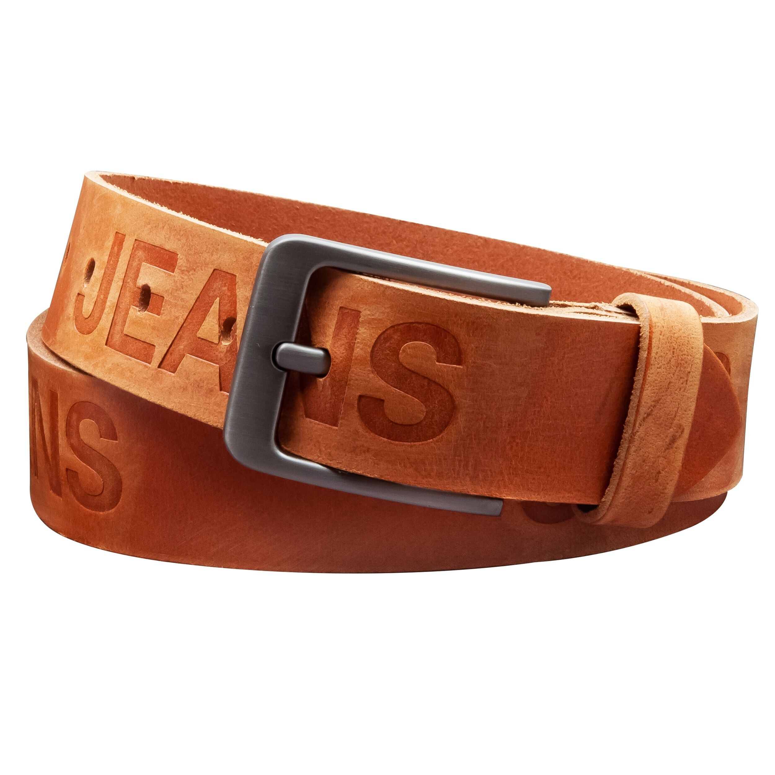 Cintura 40 mm in pelle stampata modello EH565-AD-Cognac