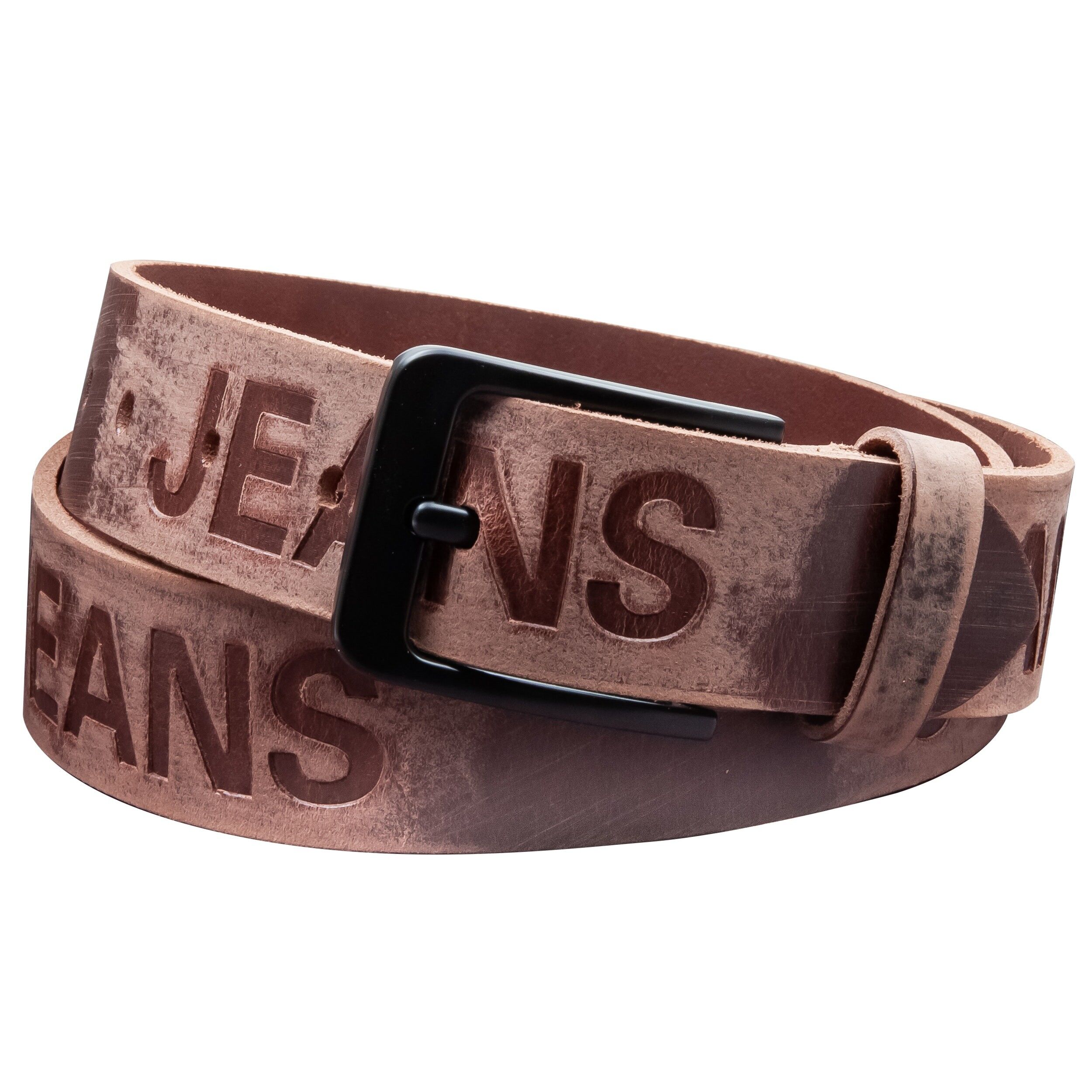 Cintura da 40 mm in pelle stampata modello EH57-AD- testa di moro