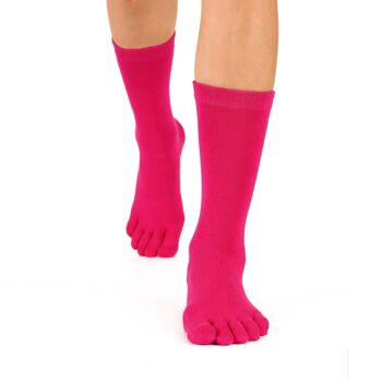 Chaussettes unisexes unisexes à bouts mi-mollets TOETOE® Essential Everyday - Fuchsia 4