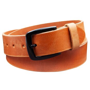 Ceinture 40 mm Cuir ciré modèle EH523-GE-Cognac 3