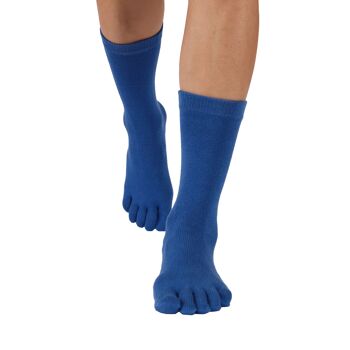 Chaussettes unisexes unisexes TOETOE® Essential Everyday Mi-mollet à bouts en coton - Bleu moyen 2