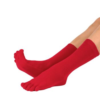 Chaussettes unisexes unisexes à bouts mi-mollet Essential Everyday TOETOE® - Rouge 2
