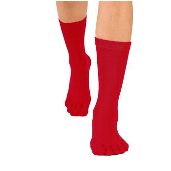 Chaussettes unisexes unisexes à bouts mi-mollet Essential Everyday TOETOE® - Rouge 3