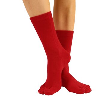 Chaussettes unisexes unisexes à bouts mi-mollet Essential Everyday TOETOE® - Rouge 4