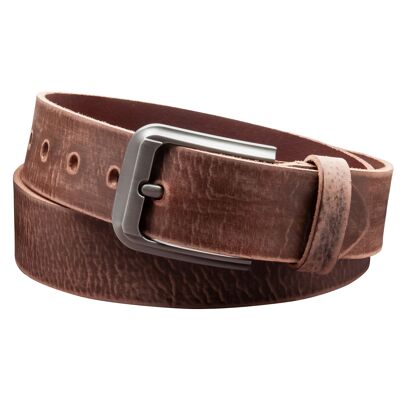 Ceinture 40mm Cuir Aiguisé Modèle EH55-GE-Marron Foncé