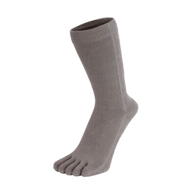 TOETOE® Essential Everyday Unisex – Einfarbige Baumwollzehensocken bis zur Mitte der Wade – Rauch