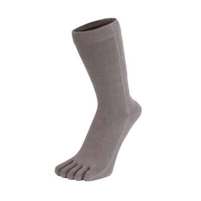 TOETOE® Essential Everyday Unisex Mid-Calf Plain Cotton Toe Socks - Smoke